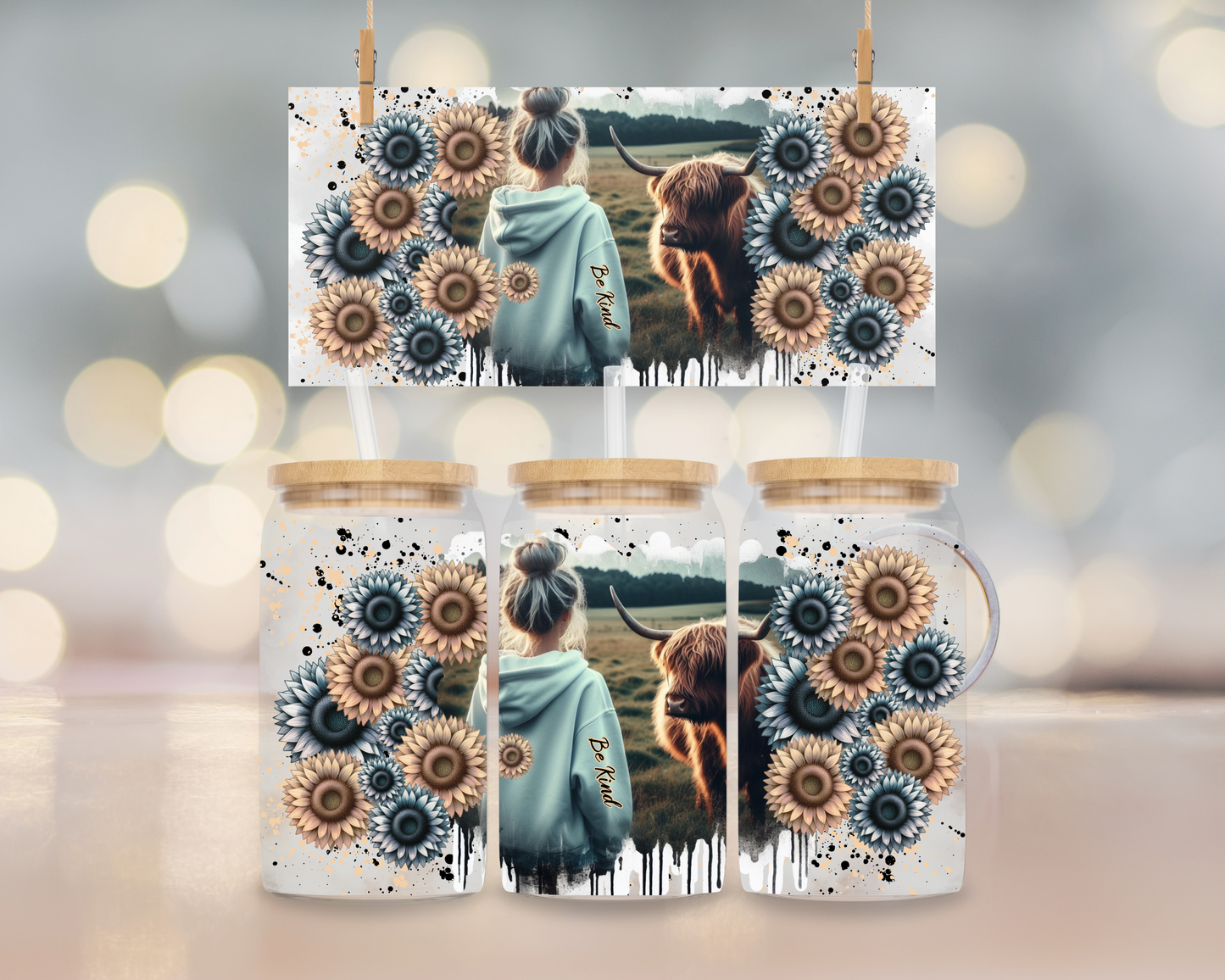 Be Kind Highland Cow Libby Can